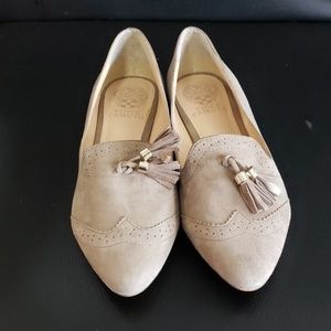 Vince Camuto tan suede loafers